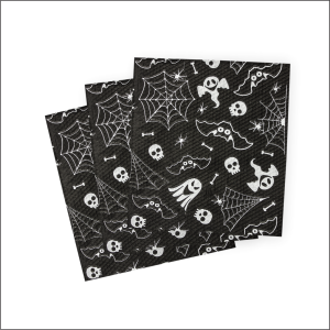 Guardanapo HALLOWEEN PRETO/BRANCO - 19cmx21cm